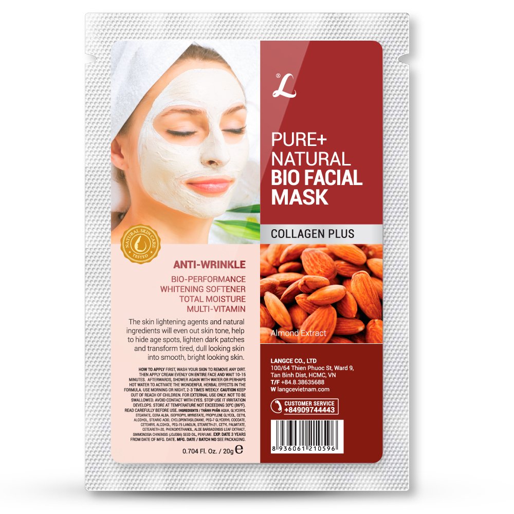 LANGCE - Đắp mặt nạ sinh học dưỡng da giữ ẩm collagen+ chống nhăn da
